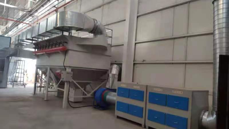 噴漆烘幹室廢氣治理，二級活性炭吸附